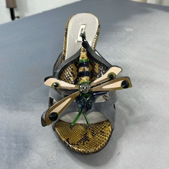 MiuMiu AW 2008 DragonflySlide Mules Heels - Picture 2 of 12